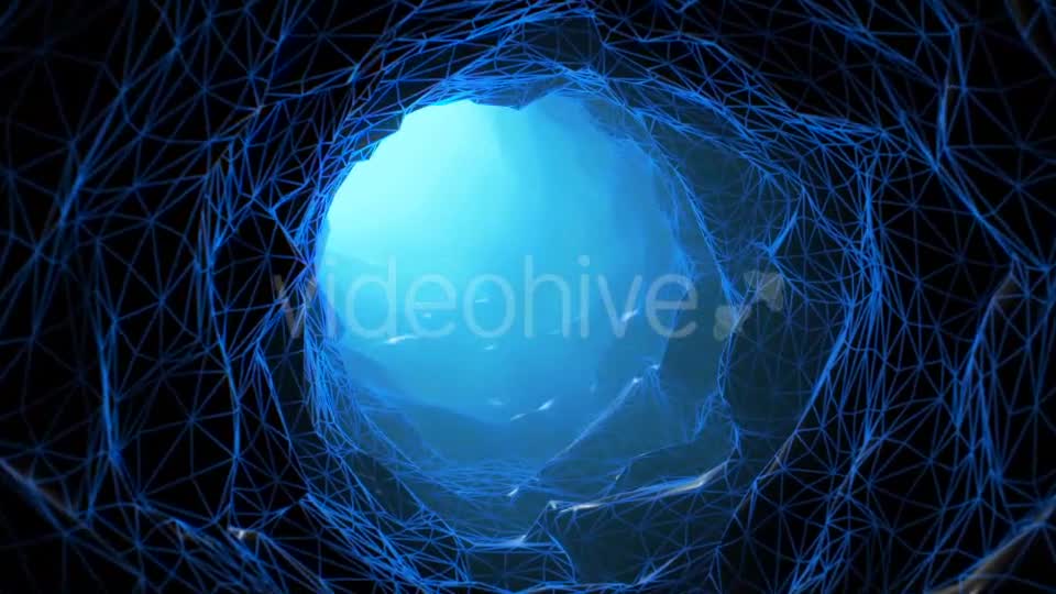 Blue Wireframe Endless Tunnel Videohive 18272792 Motion Graphics Image 8