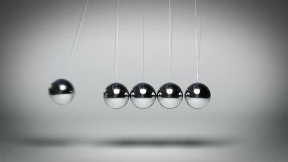 Bouncing Newtons Balls against Gray Background Seamless Loop - Download Videohive 23436482