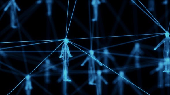Brain Network Connection Of Different Peoples In Holographic Computer Interface - Videohive 20446561 Download