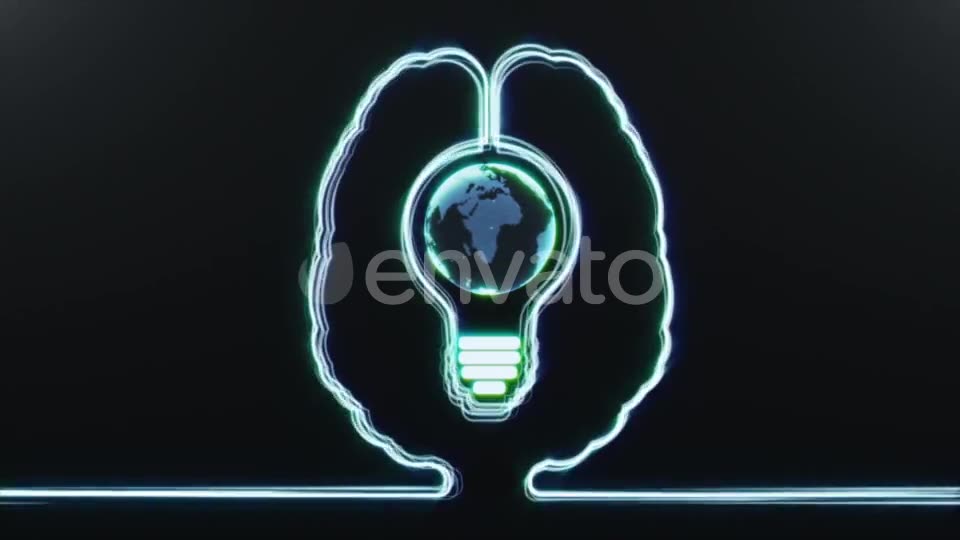 Brain with World in a Bulb Inside Videohive 21658578 Motion Graphics Image 2