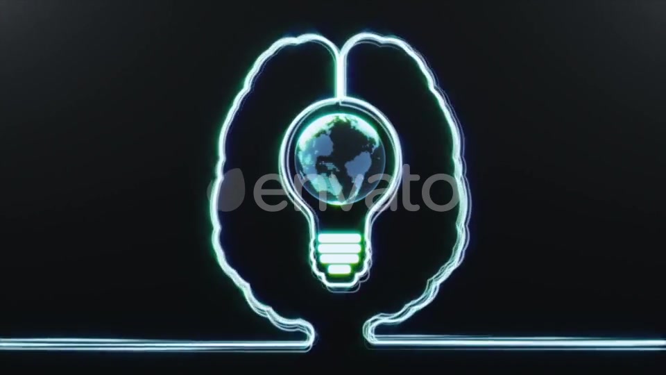 Brain with World in a Bulb Inside Videohive 21658578 Motion Graphics Image 3