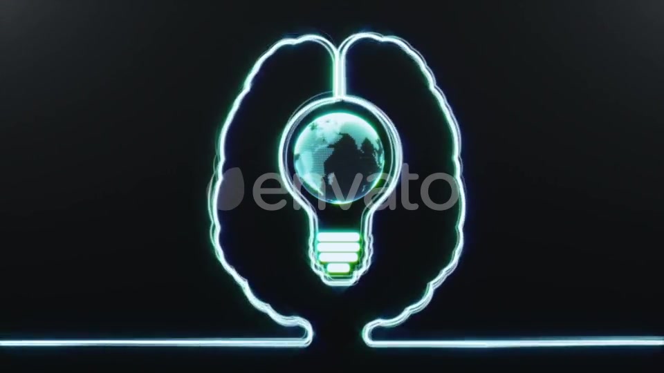 Brain with World in a Bulb Inside Videohive 21658578 Motion Graphics Image 5