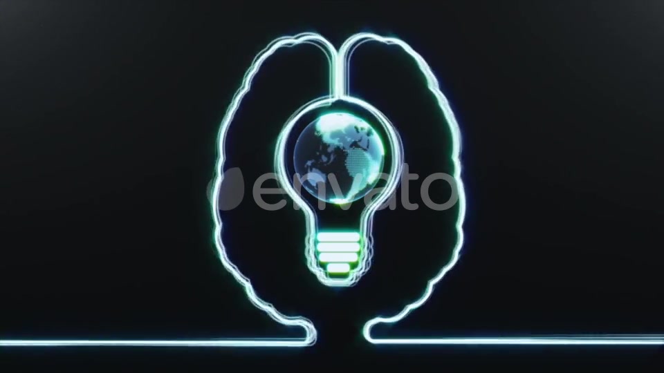 Brain with World in a Bulb Inside Videohive 21658578 Motion Graphics Image 8