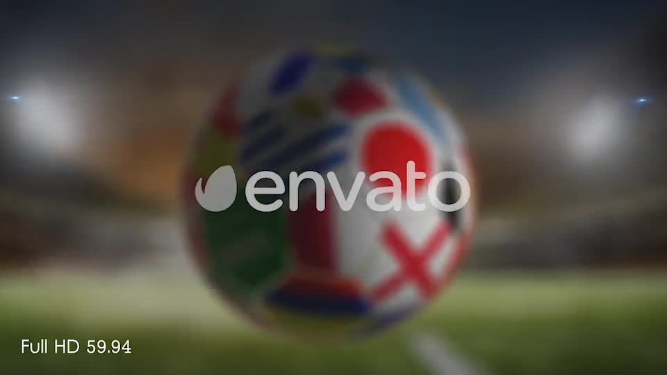 Brazil Flag on a Soccer Ball Football in Stadium Videohive 21846047 Motion Graphics Image 1