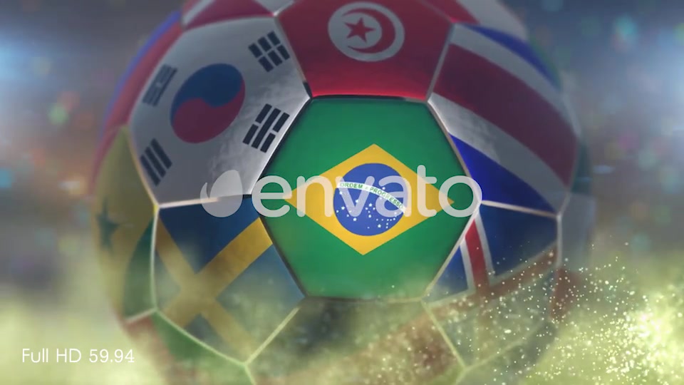 Brazil Flag on a Soccer Ball Football in Stadium Videohive 21846047 Motion Graphics Image 5