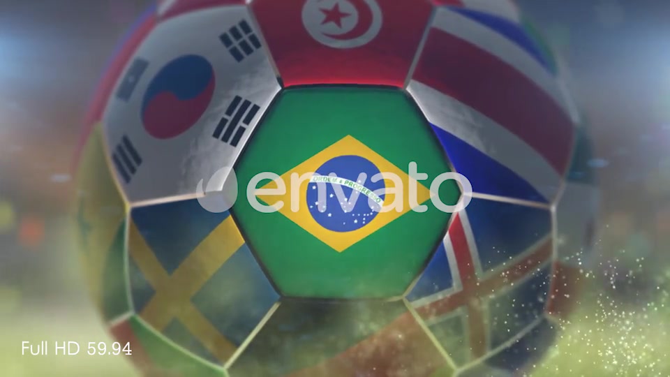 Brazil Flag on a Soccer Ball Football in Stadium Videohive 21846047 Motion Graphics Image 6