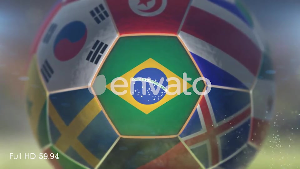 Brazil Flag on a Soccer Ball Football in Stadium Videohive 21846047 Motion Graphics Image 7