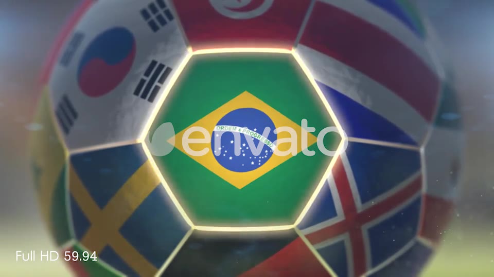 Brazil Flag on a Soccer Ball Football in Stadium Videohive 21846047 Motion Graphics Image 8