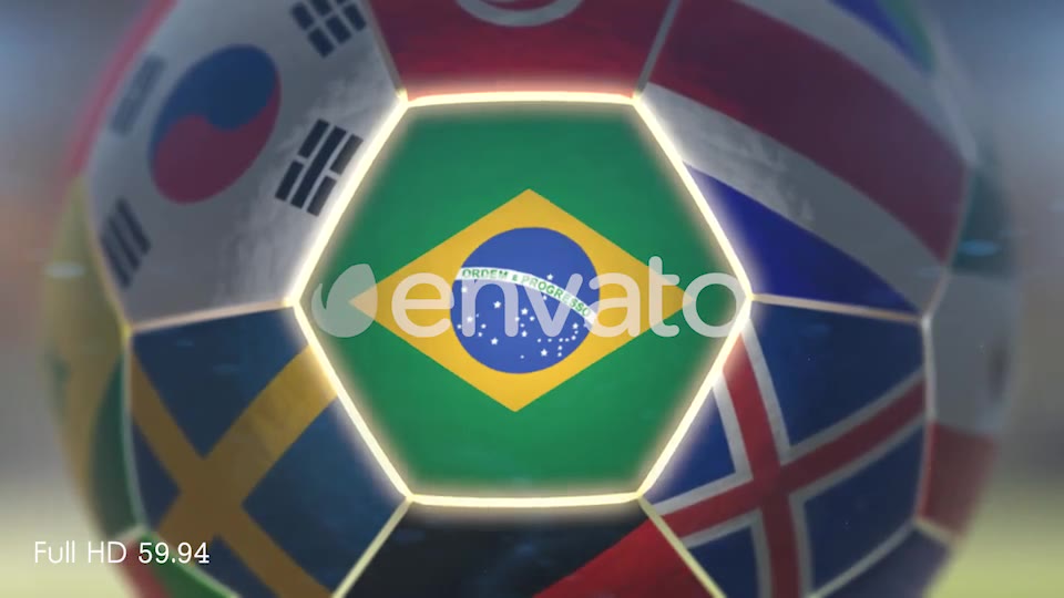 Brazil Flag on a Soccer Ball Football in Stadium Videohive 21846047 Motion Graphics Image 9