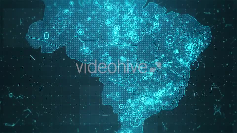 Brazil Map Background Cities Connections 4K Videohive 18430005 Motion Graphics Image 1