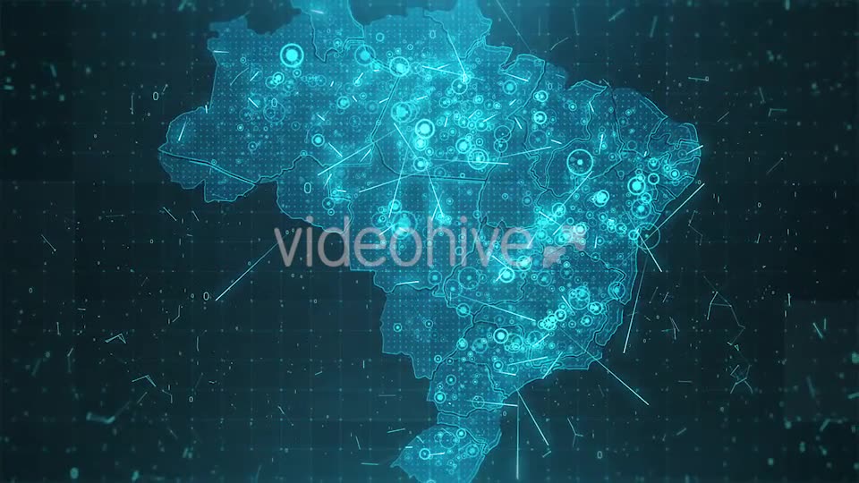 Brazil Map Background Cities Connections 4K Videohive 18430005 Motion Graphics Image 2