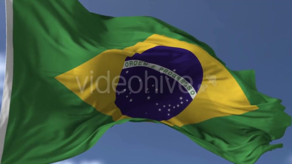 Brazilian Flag Against Blue Sky Videohive 20038266 Motion Graphics Image 3