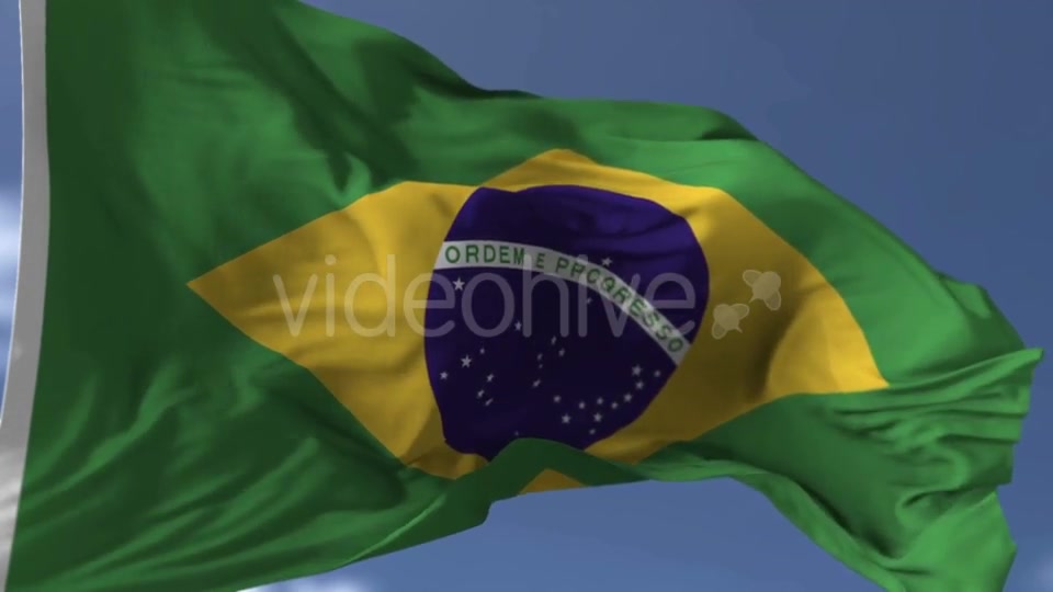 Brazilian Flag Against Blue Sky Videohive 20038266 Motion Graphics Image 4