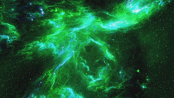 Bright Green Tunnel of the Nebula in Space - 20545689 Videohive Download