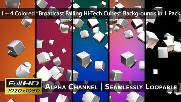Broadcast Falling Hi Tech Cubes Pack 01 - 4815649 Videohive Download