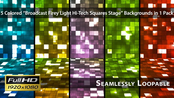 Broadcast Firey Light Hi Tech Squares Stage Pack 01 - 4573561 Videohive Download