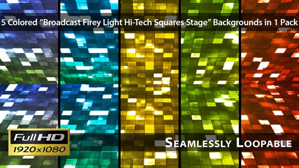 Broadcast Firey Light Hi Tech Squares Stage Pack 03 - 4635498 Videohive Download