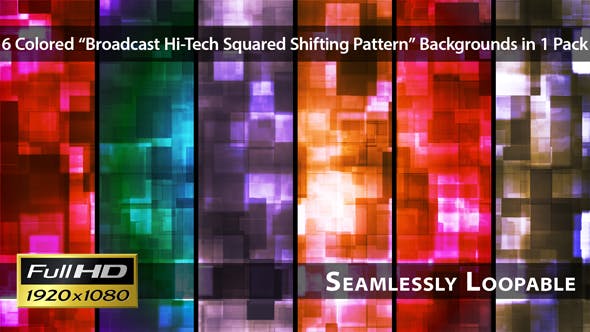 Broadcast Hi Tech Squared Shifting Patterns Pack 02 Videohive 6783375 ...
