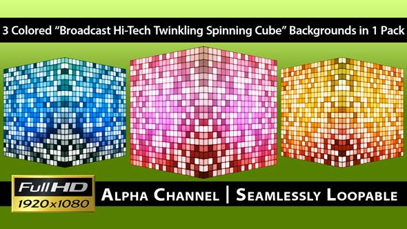 Broadcast Hi Tech Twinkling Spinning Cube Pack 01 - 3895960 Videohive Download