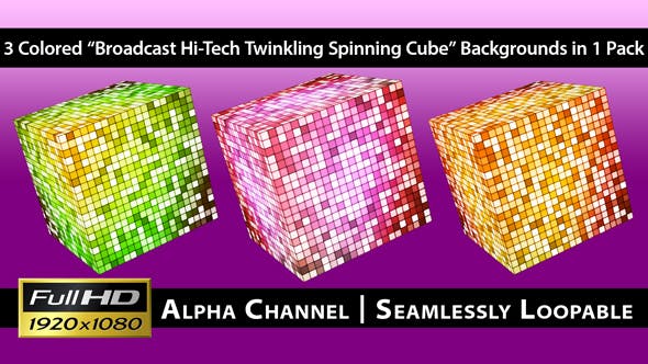 Broadcast Hi Tech Twinkling Spinning Cube Pack 02 - Videohive 3975879 Download