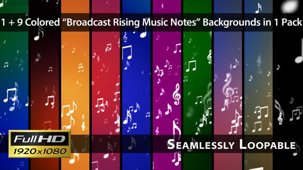 Broadcast Rising Music Notes Pack 01 - Videohive 3898840 Download