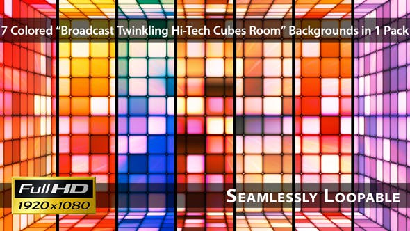Broadcast Twinkling Hi Tech Cubes Room Pack 03 - Videohive Download 3318258