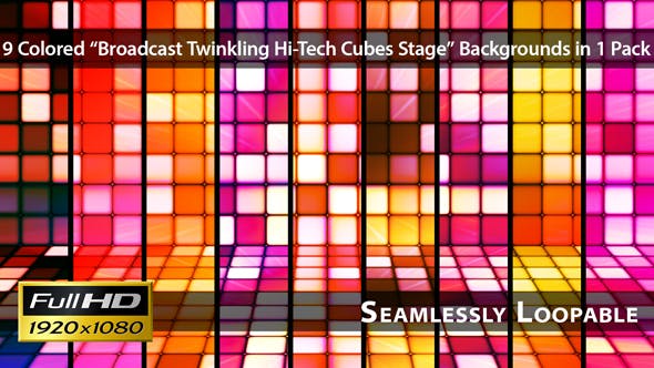 Broadcast Twinkling Hi Tech Cubes Stage Pack 01 - Download Videohive 3865737
