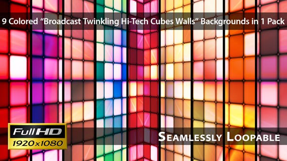Broadcast Twinkling Hi Tech Cubes Walls Pack 01 - Download 4566084 Videohive