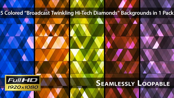 Broadcast Twinkling Hi Tech Diamonds Pack 01 - Download Videohive 3226627