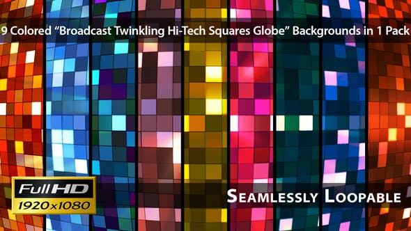 Broadcast Twinkling Hi Tech Squares Globe Pack 02 - Download 3697640 Videohive