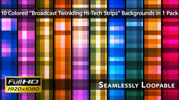 Broadcast Twinkling Hi Tech Strips Pack 01 - Videohive Download 3182322
