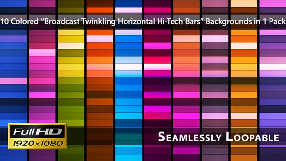 Broadcast Twinkling Horizontal Hi Tech Bars Pack 01 - Videohive Download 3204063