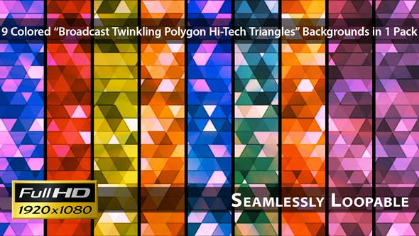 Broadcast Twinkling Polygon Hi Tech Triangles Pack 01 - Videohive Download 3310456