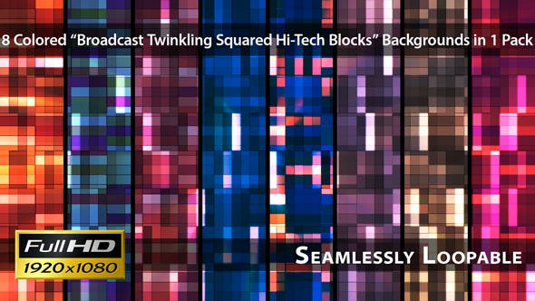 Broadcast Twinkling Squared Hi Tech Blocks Pack 02 - Download Videohive 3516388