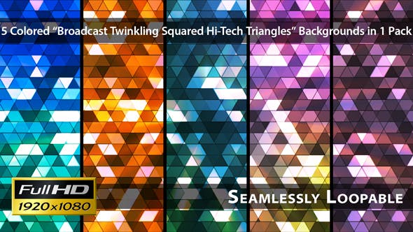Broadcast Twinkling Squared Hi Tech Triangles Pack 02 - Download 3305044 Videohive
