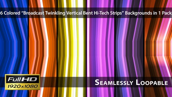 Broadcast Twinkling Vertical Bent Hi Tech Strips Pack 01 - 3550310 Download Videohive