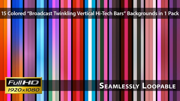 Broadcast Twinkling Vertical Hi Tech Bars Pack 02 - Download Videohive 3358097