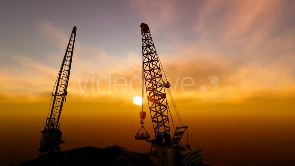 Building Construction Crane and Sunset Videohive 19586543 Motion Graphics Image 1