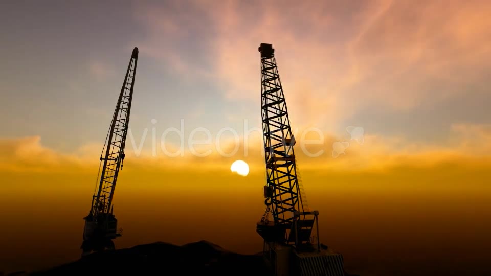 Building Construction Crane and Sunset Videohive 19586543 Motion Graphics Image 2
