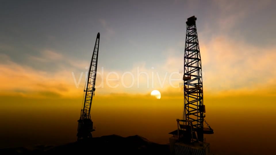 Building Construction Crane and Sunset Videohive 19586543 Motion Graphics Image 4