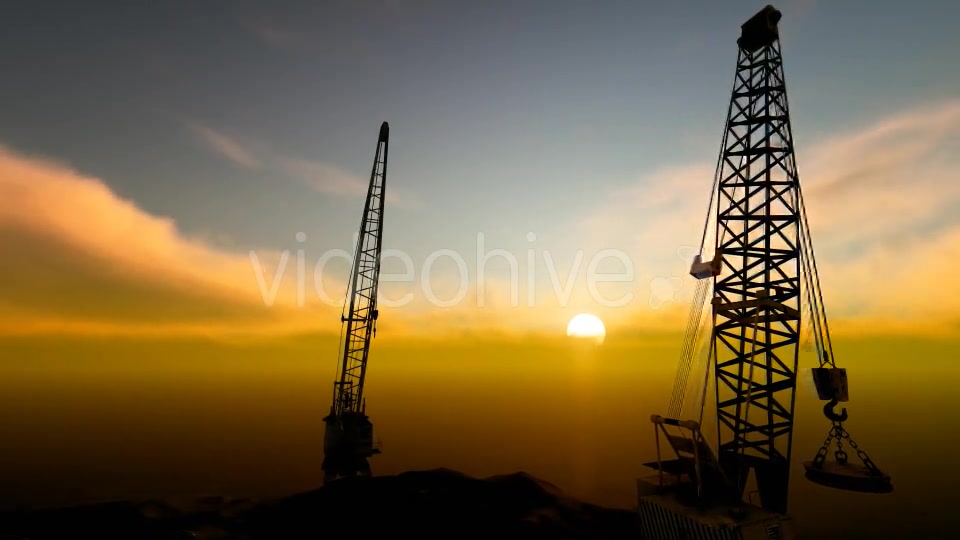 Building Construction Crane and Sunset Videohive 19586543 Motion Graphics Image 5