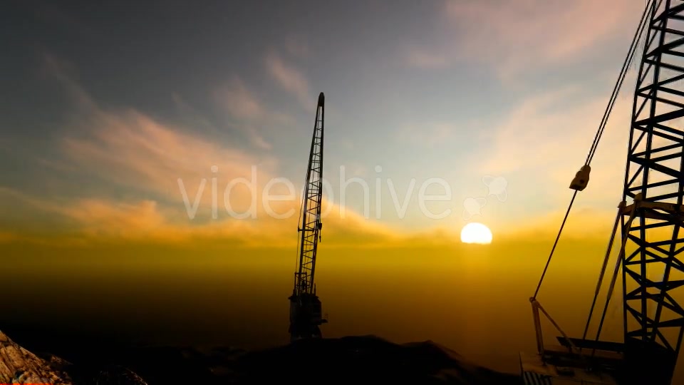 Building Construction Crane and Sunset Videohive 19586543 Motion Graphics Image 7