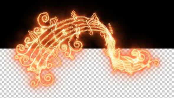 Burning Music Notes - 16286547 Videohive Download