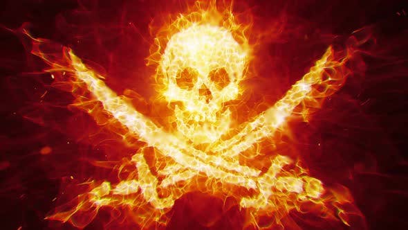 Burning Pirate Skull - Videohive Download 23442207