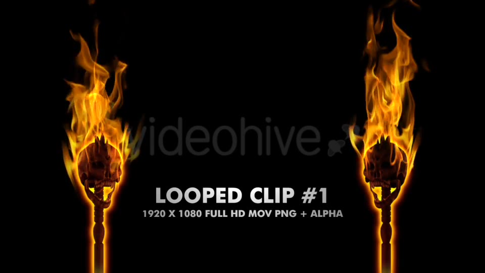 Burning Skull Torch Pole and Gate I Angle Pack of 2 Videohive 18624467 Motion Graphics Image 2
