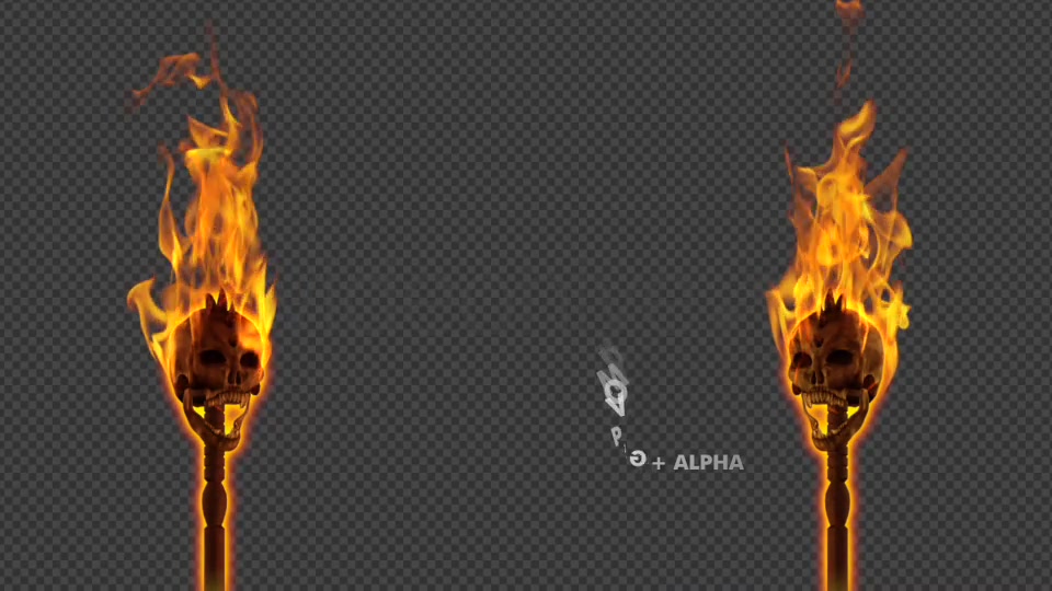 Burning Skull Torch Pole and Gate I Angle Pack of 2 Videohive 18624467 Motion Graphics Image 3