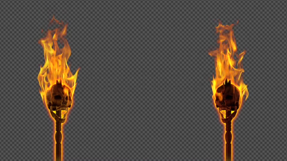 Burning Skull Torch Pole and Gate I Angle Pack of 2 Videohive 18624467 Motion Graphics Image 4