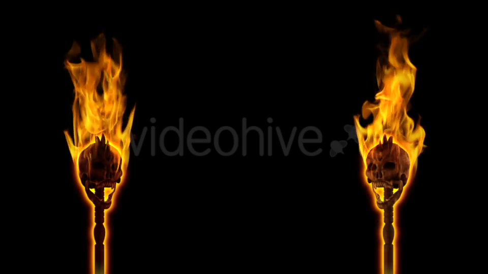 Burning Skull Torch Pole and Gate I Angle Pack of 2 Videohive 18624467 Motion Graphics Image 5