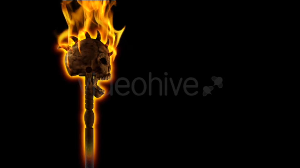 Burning Skull Torch Pole and Gate I Side Pack of 2 Videohive 18624616 Motion Graphics Image 10