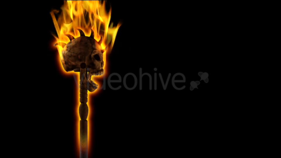 Burning Skull Torch Pole and Gate I Side Pack of 2 Videohive 18624616 Motion Graphics Image 6